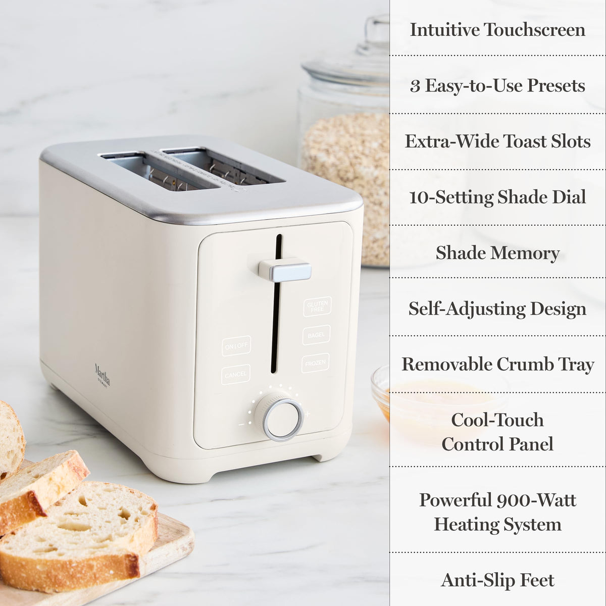 Martha Stewart 2-Slice Toaster high-lift lever for easy removal