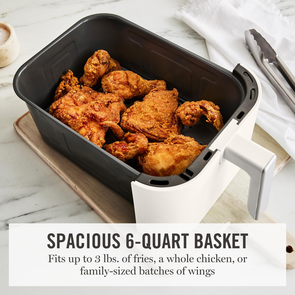 Martha Stewart 6QT Air Fryer controls display simplifies modes and timing.