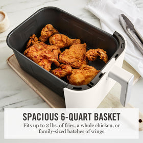 Martha Stewart 6QT Air Fryer controls display simplifies modes and timing.