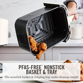 Martha Stewart 6QT Air Fryer PFAS-free nonstick interior for easy cleanup.