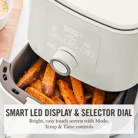 Martha Stewart 6QT Air Fryer shake reminder helps achieve even crisping.