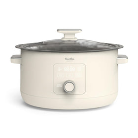 Martha Stewart 8-qt slow cooker shows ample capacity for family meals.