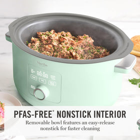Removable bowl by Martha Stewart for stovetop searing and oven finishing.