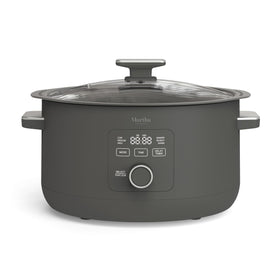 Martha Stewart 8 Qt slow cooker showing large capacity for gatherings.
