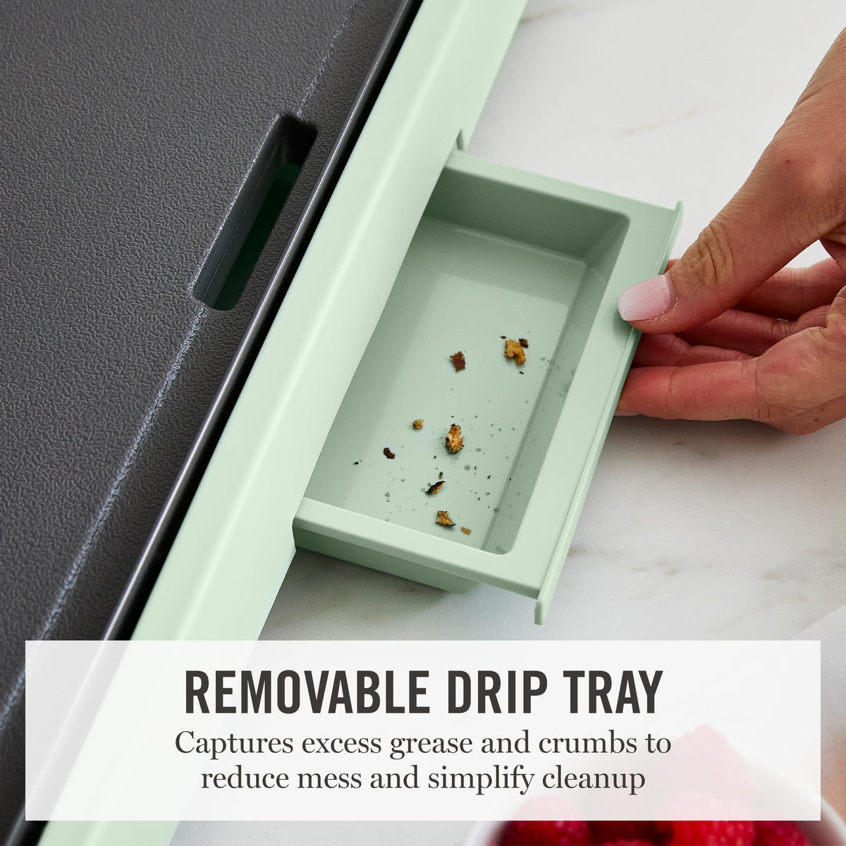 Adjustable dial enables precise temperatures up to 400°F for various meals.