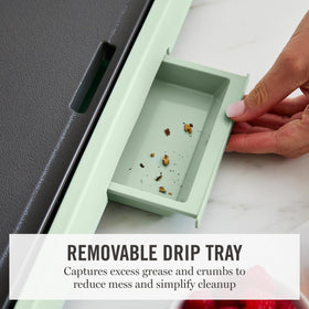 Adjustable dial enables precise temperatures up to 400°F for various meals.