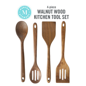 Martha Stewart Bainford walnut slotted spoon—safe on nonstick surfaces.
