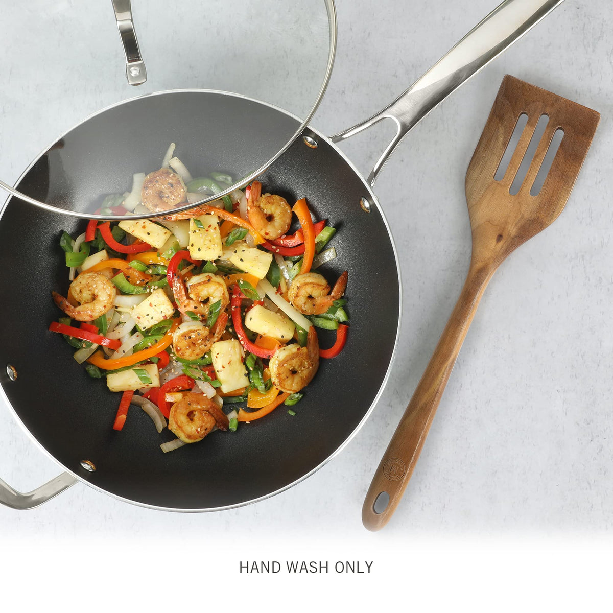 Martha Stewart Bainford walnut turner—easy flipping on nonstick pans.
