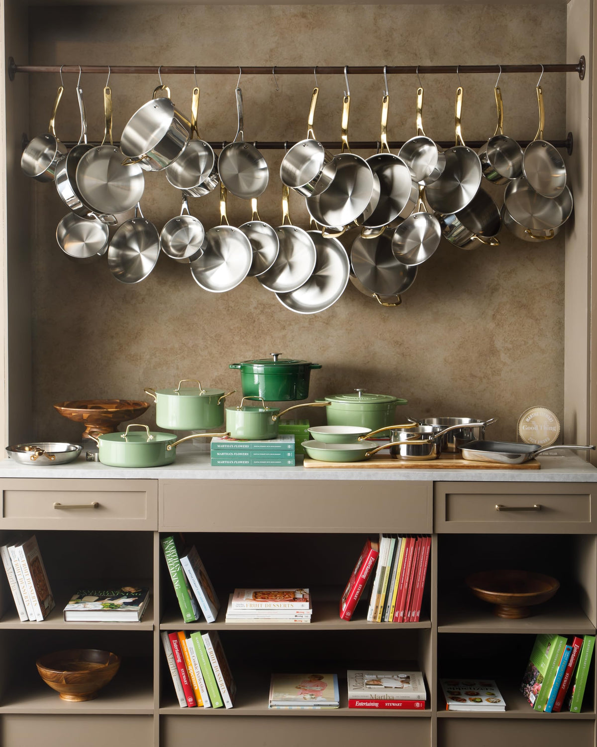 Martha Stewart Castelle dishwasher-safe cookware for easy cleanup