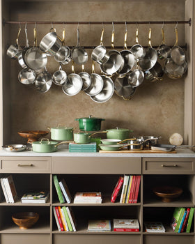 Martha Stewart Castelle dishwasher-safe cookware for easy cleanup