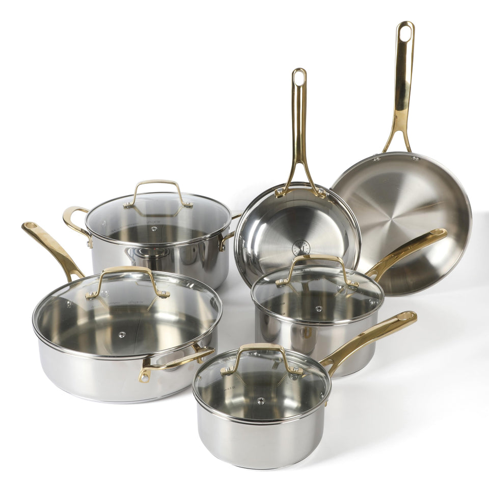 Martha Stewart Castelle sauce pans with lids for precise measurement and even heating
