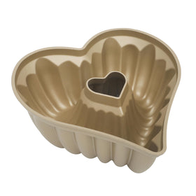 Martha Stewart Dunelle heart mold, full view, fluted design for elegant, easy-release cakes
