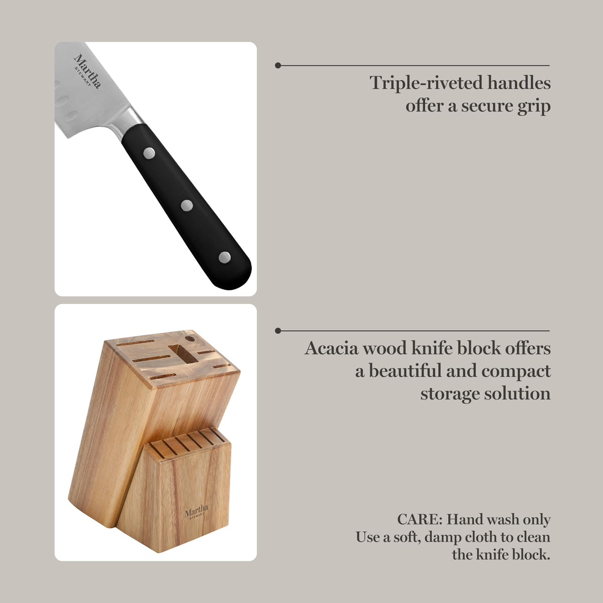 Martha Stewart Eastwalk 3.5-inch paring knife; precise control for peeling and detail work.