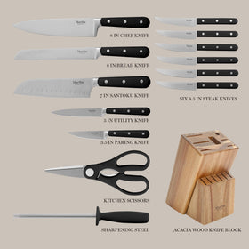 Martha Stewart Eastwalk 8-inch bread knife; serrated edge for smooth crust slicing.