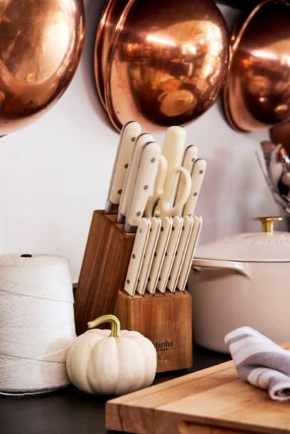 Eastwalk acacia wood block keeps knives organized and accessible