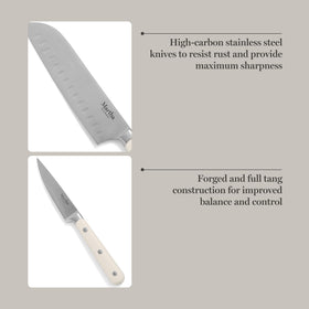 Close-up of Eastwalk triple-riveted handles emphasizing ergonomic grip
