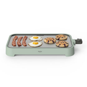 Martha Stewart electric griddle on a 22x12 surface for multiple pancakes and eggs.