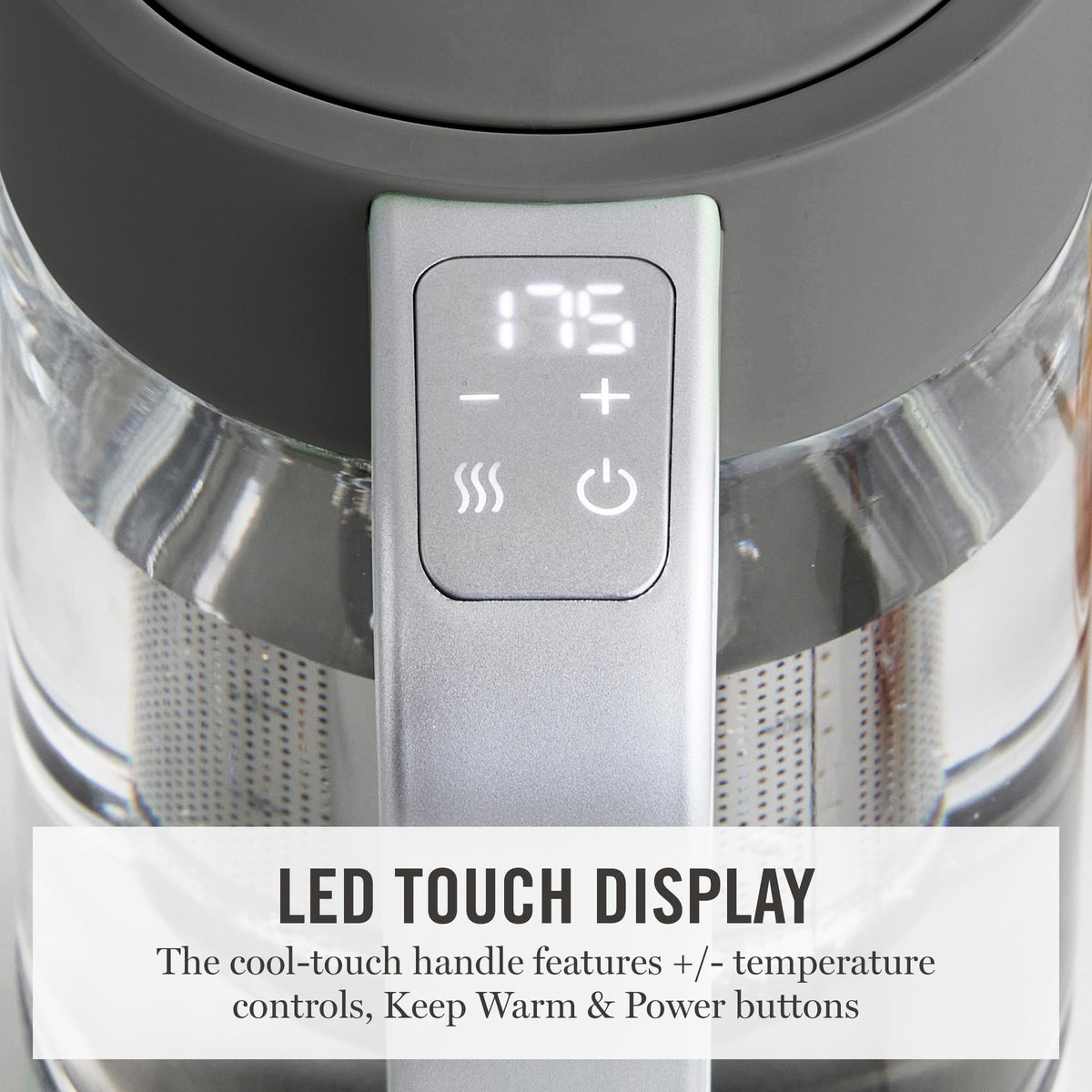 Martha Stewart Electric Kettle 1.7L capacity for family use.