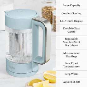 Martha Stewart electric kettle auto shut-off for safety