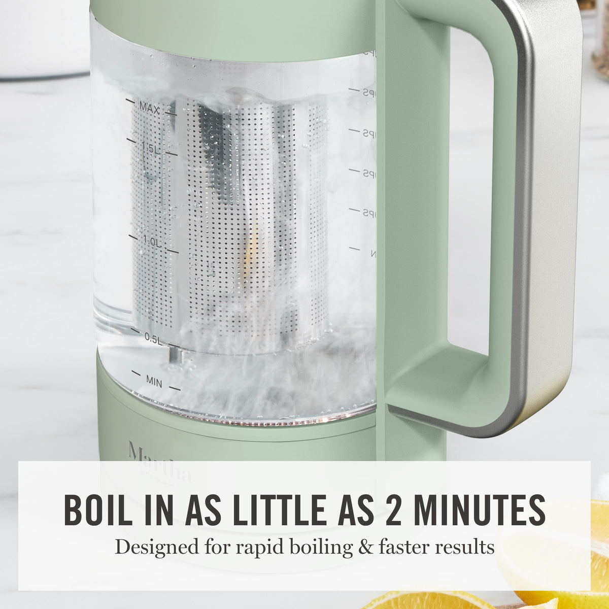 Martha Stewart Electric Kettle four preset temperatures for precise brews