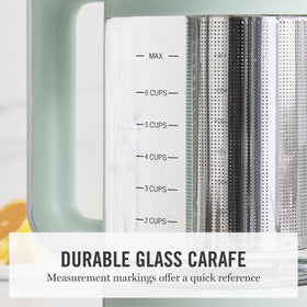 Martha Stewart Electric Kettle glass carafe for clear water level monitoring