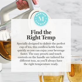 Keep-warm function on Martha Stewart kettle up to 30 minutes