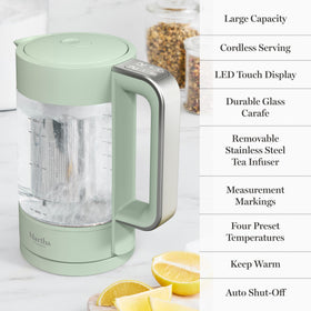 Martha Stewart Electric Kettle LED touch display for quick control