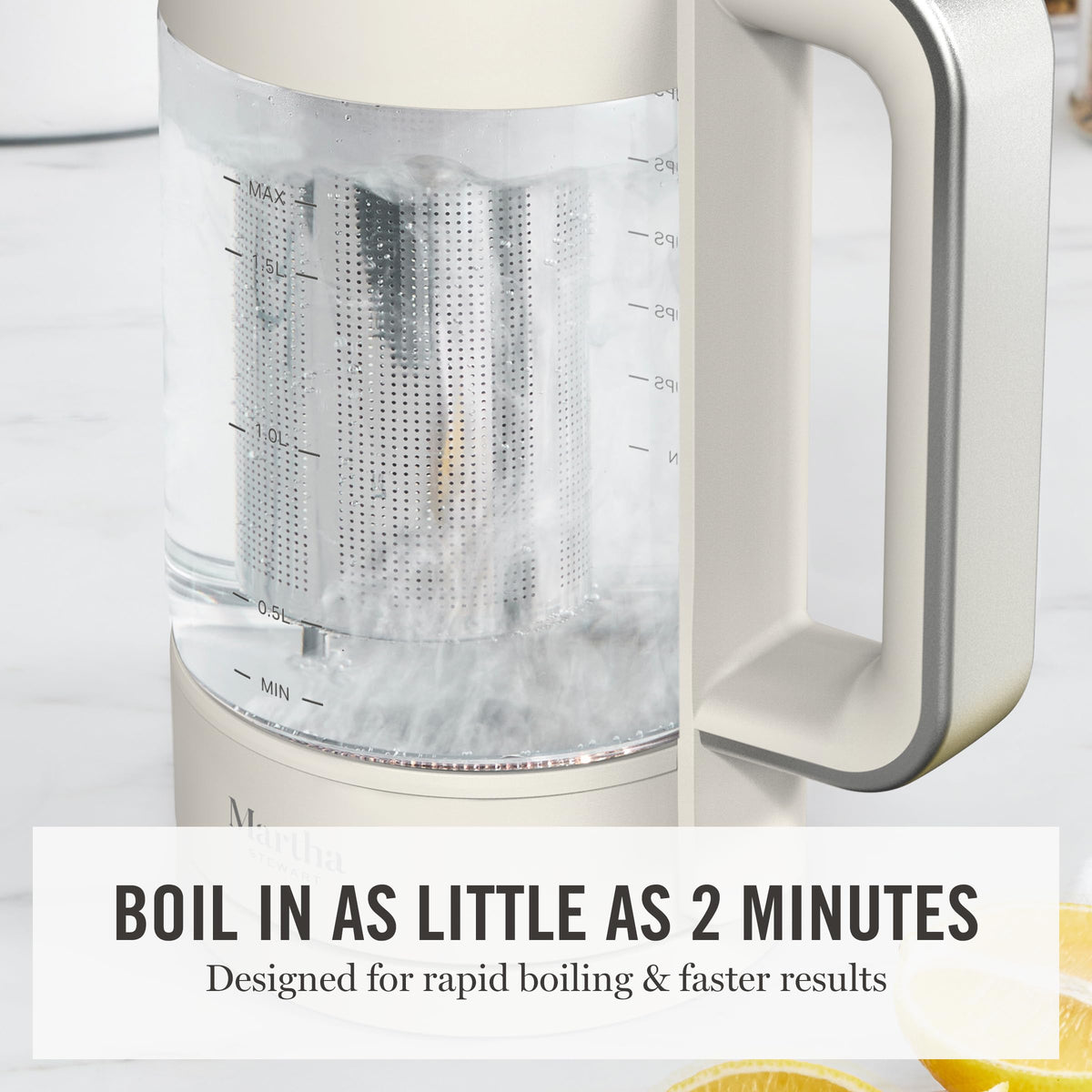 Four preset temperatures on Martha Stewart kettle for precise brews