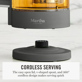 Martha Stewart Electric Kettle rapid boil for faster coffee and tea.