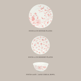 Martha Stewart Empress Bouquet 22oz cereal bowl made of durable porcelain for versatile table service.