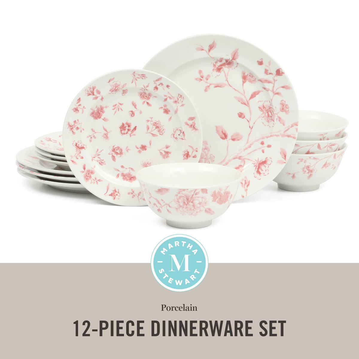 Martha Stewart Empress Bouquet 8.5-inch dessert plate with floral pattern for special occasions.
