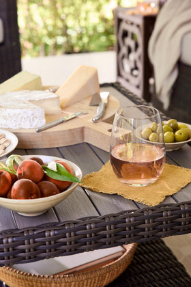 Martha Stewart Farrow multipurpose glass suitable for wine and cocktails.