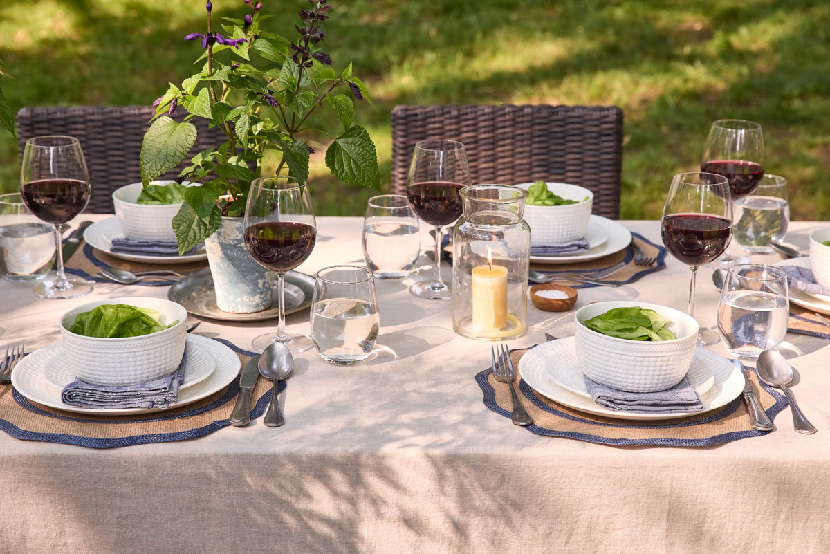 Martha Stewart Farrow four-pack shown as a coordinated set for four.