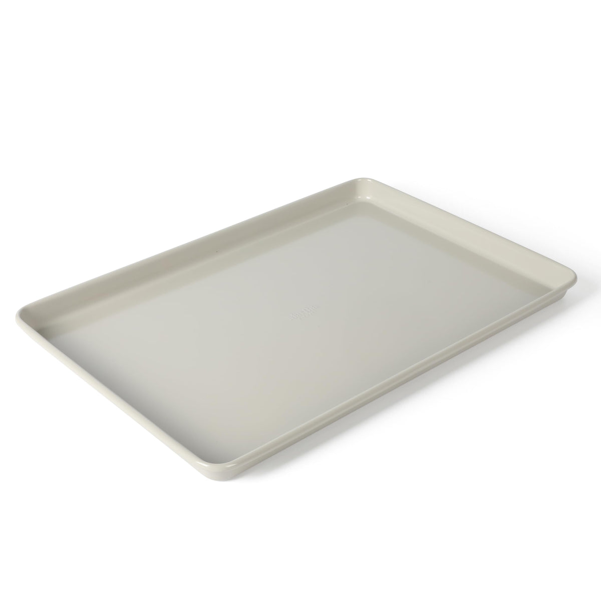 Martha Stewart Gallen 13x9 cookie sheet top view with nonstick surface for easy release.