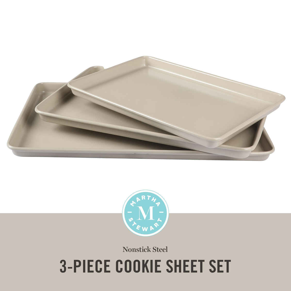 Martha Stewart Gallen 15-inch cookie sheet with nonstick surface for quick release