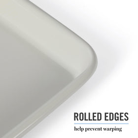 Martha Stewart Gallen nonstick surface for easy release with less oil.