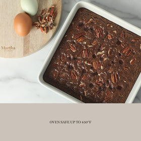 Martha Stewart Gallen loaf pan ensures even loaf baking and clean release.