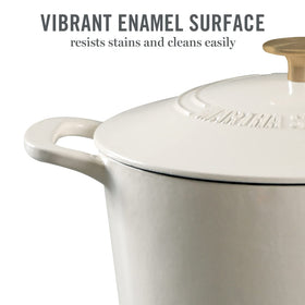 Martha Stewart Gatwick interior enamel resists stains and cleans easily after cooking