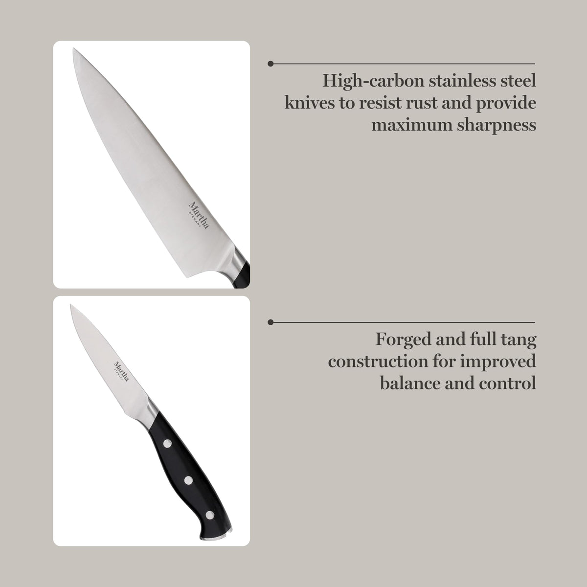 Martha Stewart Greeley 3.5-inch paring knife — fine-detail trimming with control.