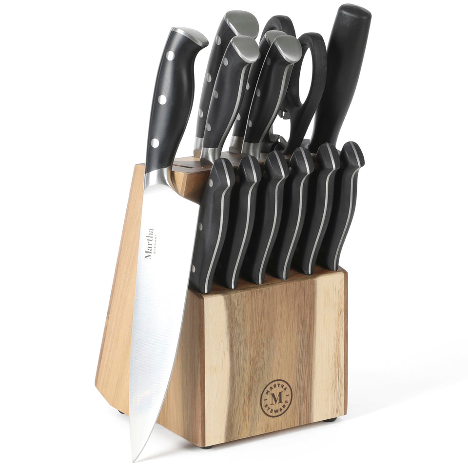 Martha Stewart Greeley 8-inch chef knife — precision slicing for meats and vegetables.
