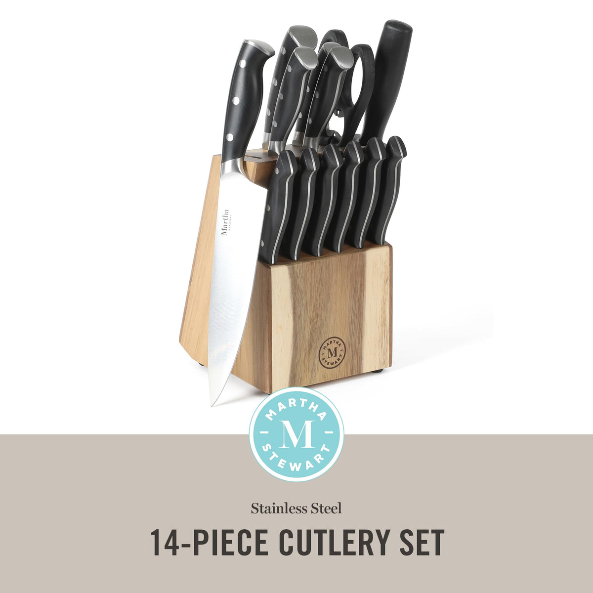 Martha Stewart Greeley 8-inch slicer knife — smooth, even slices for roasts and fish.