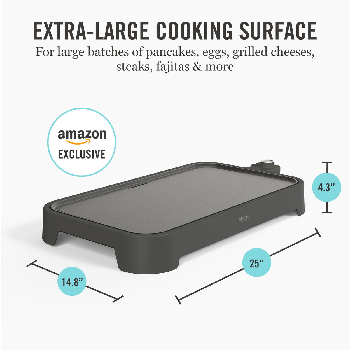 Martha Stewart griddle XL embedded heating element demonstrating even heating.