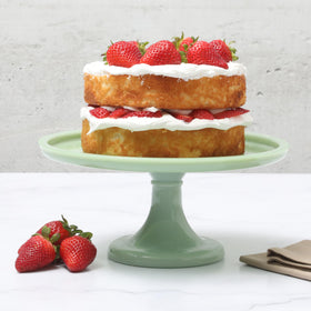 Martha Stewart Highbrook glass dome lid protects pastries while keeping them visible.