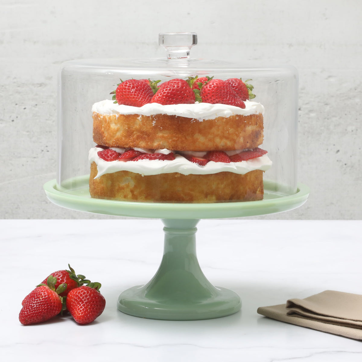 Martha Stewart Highbrook jadeite milk glass adds a pale green heirloom feel.