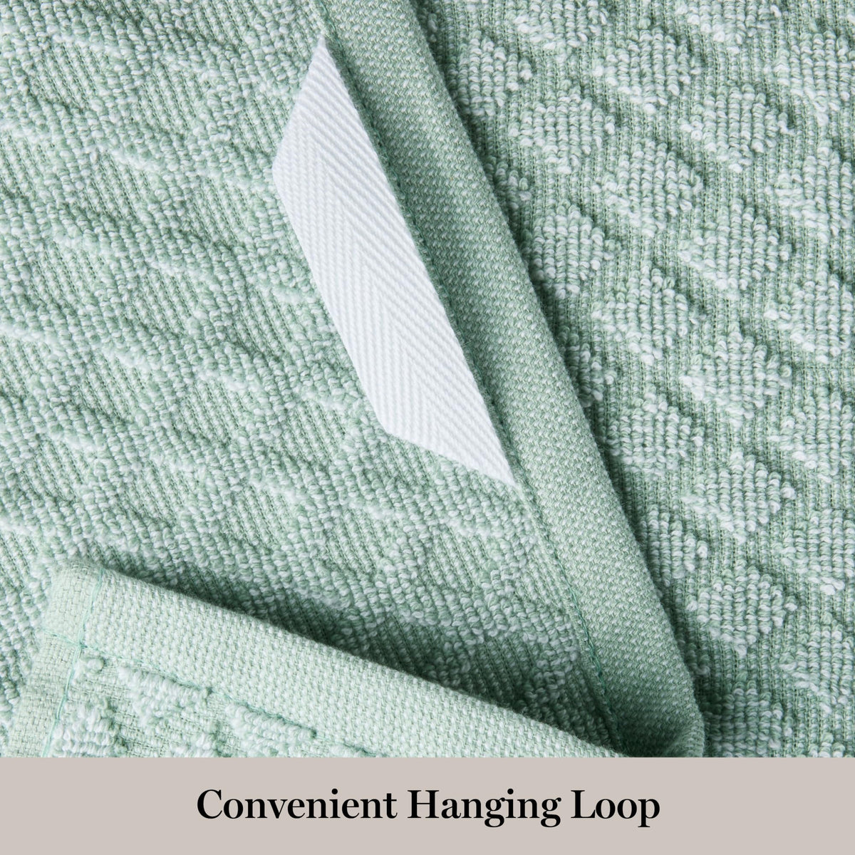 Martha Stewart Honeycomb Chambray towels absorb spills during kitchen cleanup.