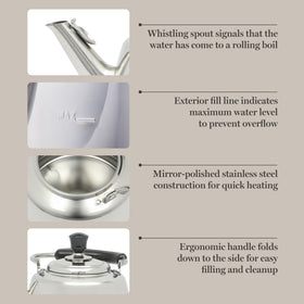 Martha Stewart Kingstree kettle with a mirror finish