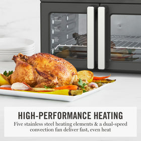 Martha Stewart oven led screen and dial controls in action for precise settings.