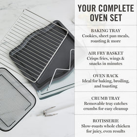 Martha Stewart LED screen and dial controls offer intuitive, quick adjustments during meal prep