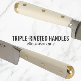 Martha Stewart Lockton 3-1-2-inch paring knife for detail work.