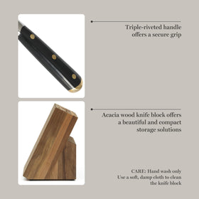 Martha Stewart Lockton triple-riveted handles close-up for secure grip.